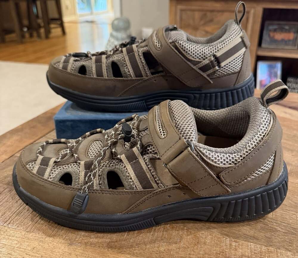 Orthofeet Clearwater 573 Brown Fisherman Sandals Men’s 10 Orthopedic Comfort